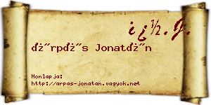 Árpás Jonatán névjegykártya